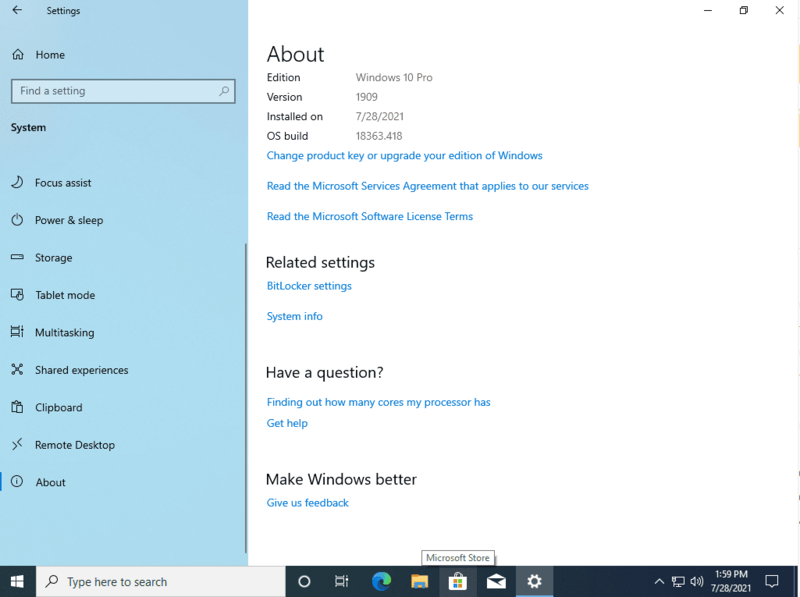 win 10 pro 64bit