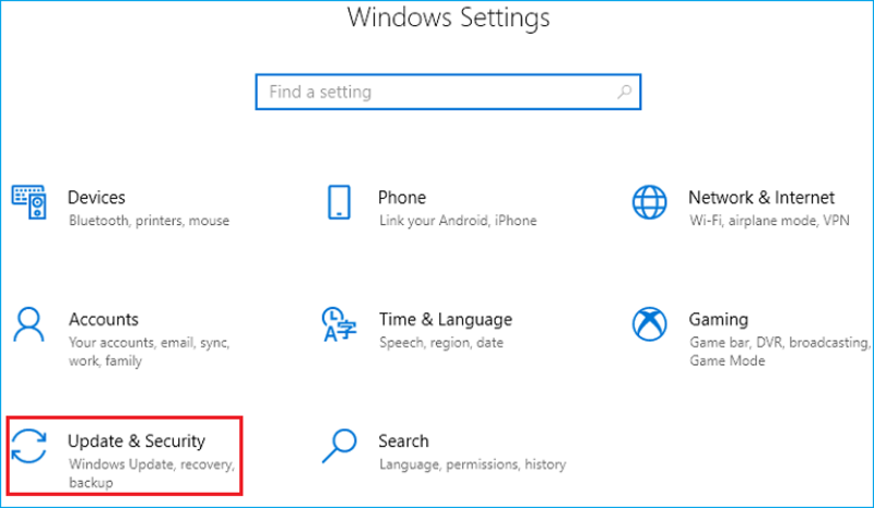Truy cập mục Settings